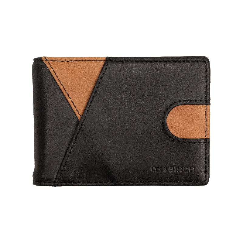 Black & Saddle Brown Leather Slim Wallet | Hudson