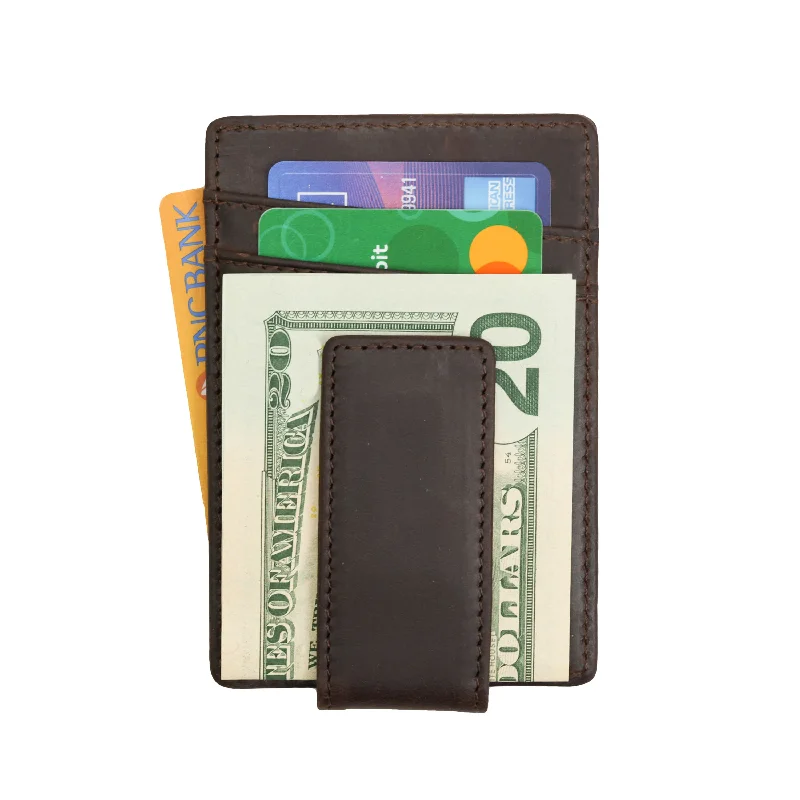 Genuine Leather Money Clip | Brown