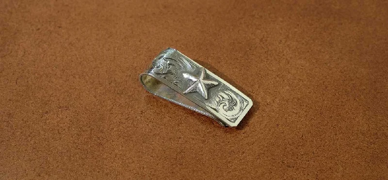 Engraved with Texas Star Money Clip