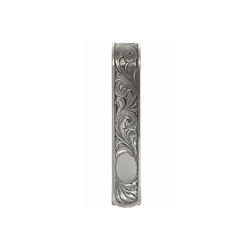 Folded 1800 Engraved Initial Money Clip