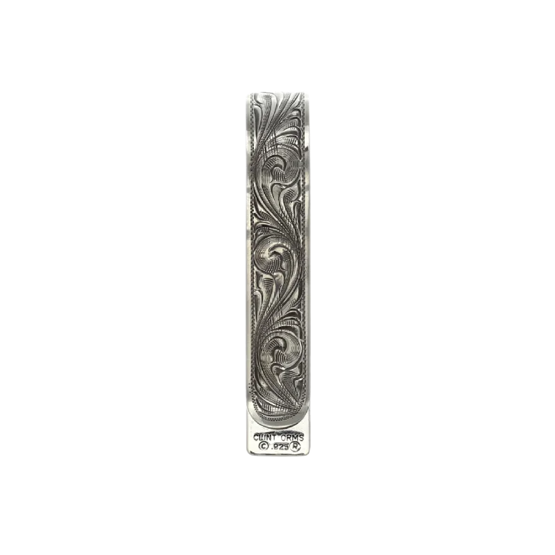 Folded 1805 Small Sterling Silver Engraved Money Clip