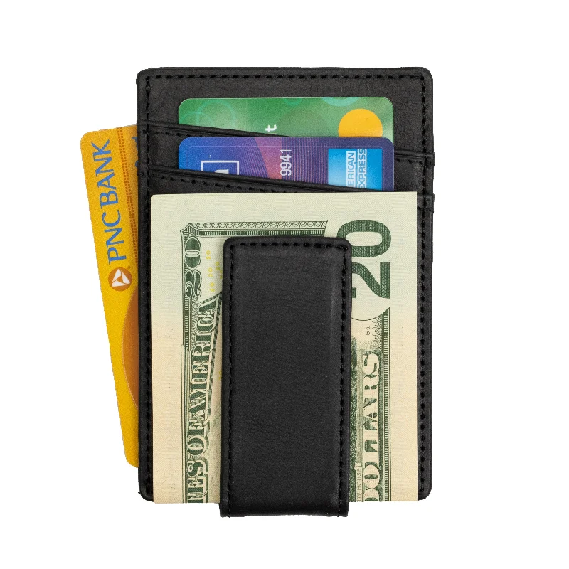 Genuine Leather Money Clip | Black