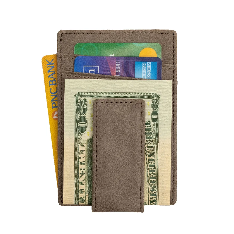 Genuine Leather Money Clip | Gray