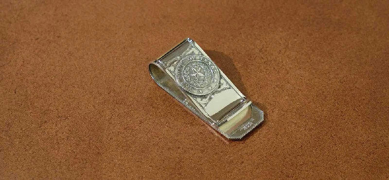 Partially Engraved Texas State Seal Money Clip