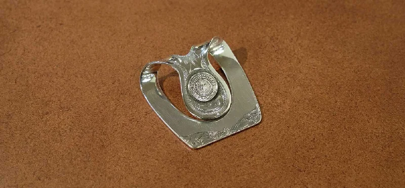 Partially Engraved Thumbprint with Small Texas State Seal Money Clip