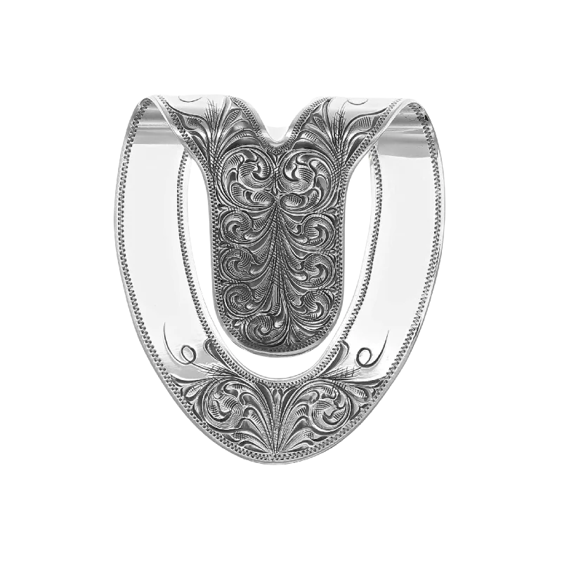 San Saba 1800 Sterling Silver Scroll Engraved Money Clip