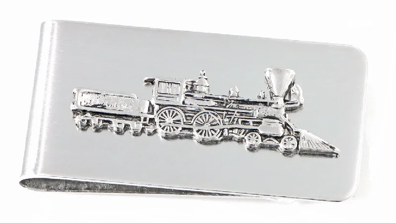 Silver Train Money Clip