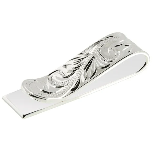 Sterling Silver Hawaiian Scroll Money Clip 12mm