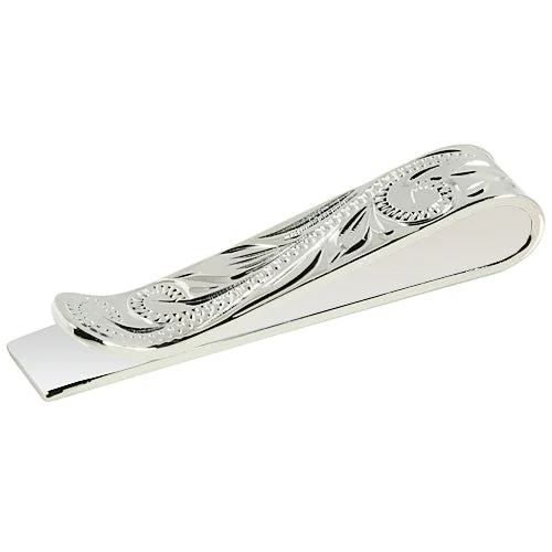 Sterling Silver Hawaiian Scroll Money Clip 8mm